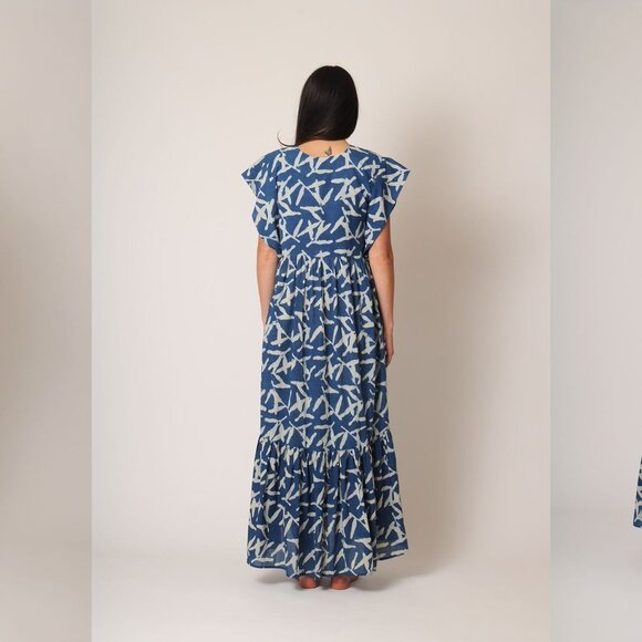 Blue and White Maxi Dress - Picture 7 of 13